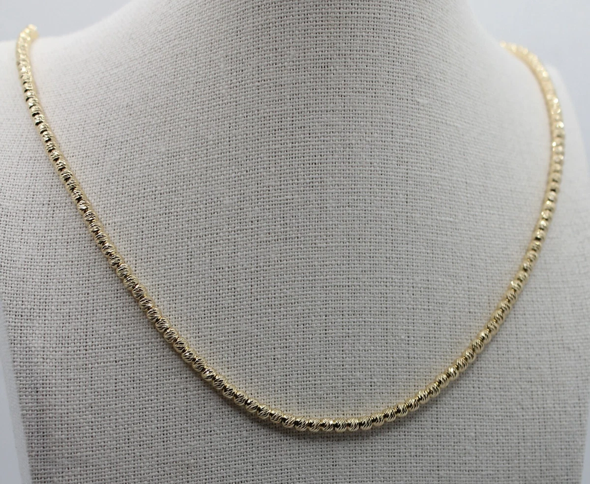 Collana Coreana Diamantata In Argento Sterling 925 Placcato Oro - Der Kettenmacher, Lunghezza 45 Cm, Spessore 1,8 Mm, Senza Pietre