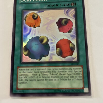 scapegoat yugioh card price Yu-Gi-Oh! - (SDJ-041) - Starter Deck Joey - 1st Edition Type/EARTH/1 Star/ATK 0/DEF 0) in Defense Position on the your side of the field Yu-Gi-Oh! TCG Scapegoat Starter Deck