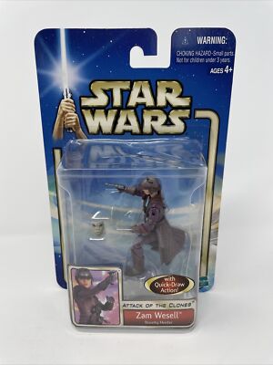 Star Wars Attack Of The Clones #18 Zam Wesell 3.75  Action Figure Hasbro 2002