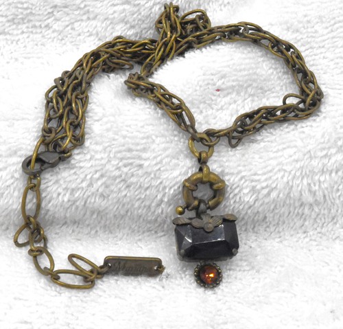 Unusual Mariana Handmade Amber Brown Swarovski Handmade Necklace - Picture 1 of 2