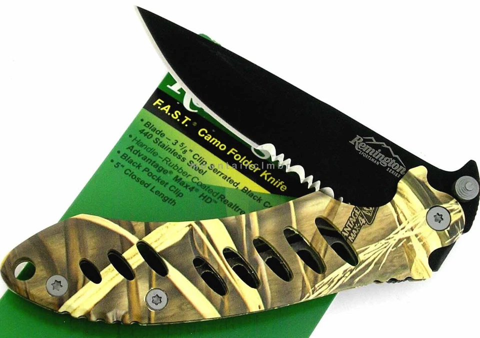 Remington Sportsman FAST LARGE Folder 8.6" / 4.75" Real Tree Camo Knife R18215 - Image 2 of 4