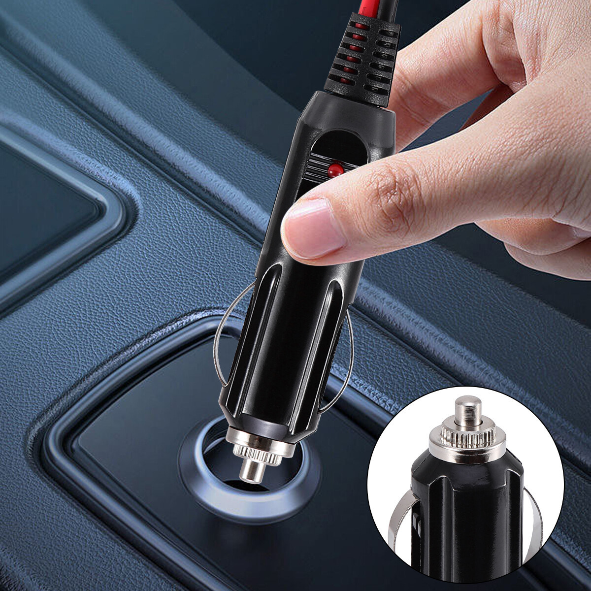 2 PACK Fused 12V ~ 24V Male Car Cigarette Lighter Plug Socket Connector Cable