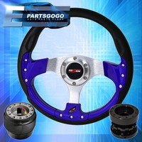 Blue Fusion Style Steering Wheel + Hub Adapter + Hub Extender For 84-89 Mr2 on sale Blue Fusion Style Steering Wheel + Hub Adapter + Hub Extender For 84-89 Mr2 on sale
