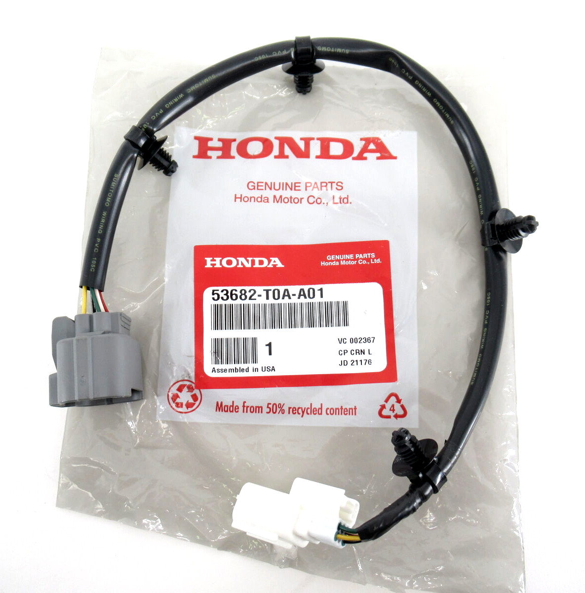 Genuine OEM Honda 53682-T0A-A01 Torque Sensor Harness 2012-2016 CR