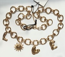NWT ZARA  LOVE  Charm Chain Belt Gold-Colored 1856/116 Size 30, 32 EUR 80, 85 