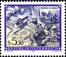 Austria 1986 St. Gerold Monastery Buildings Architecture Religion View 1v MNH