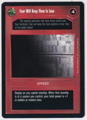 STAR WARS CCG FEAR WILL KEEP THEM IN LINE PREMIERE LIMITED BLACK