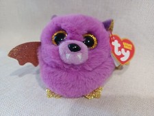 Ty Beanie Balls Puffies HASTIE the Halloween Purple Bat 4 Inch Plush NEW