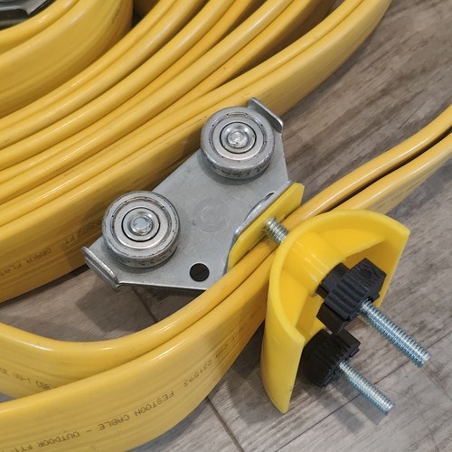 Darka Flat-Flex Festoon ~59' OAL Cable Carrier Travel System Kit 16AWG 600V - Picture 7 of 13