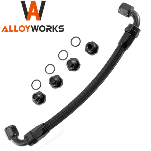 Black 8AN 8 ORB Fuel Rail manifold Crossover Kit /Ls1 Ls2 Ls3 Ls6 Lm7