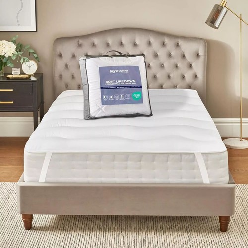 NightComfort Feels Like Down 650GSM Microfibre Mattress Protector Pad- All Sizes - Picture 17 of 64