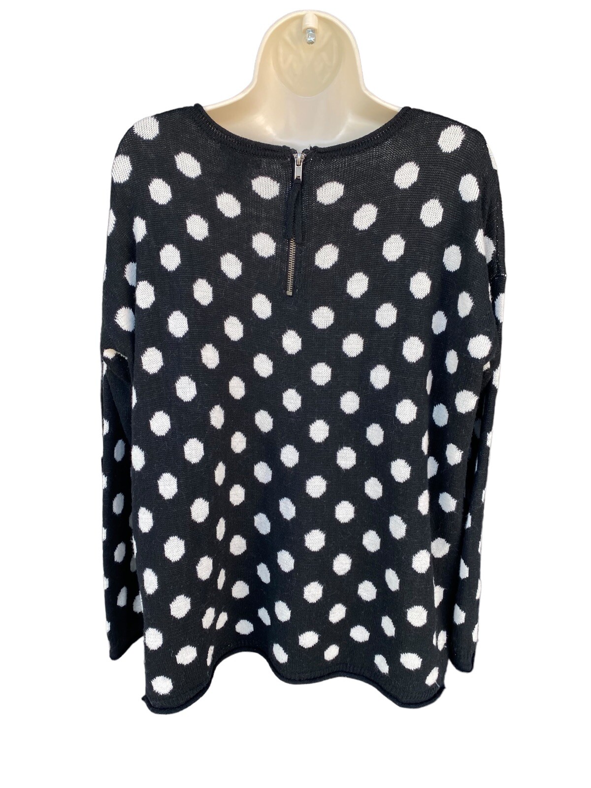 H&M Women's Long/ Short Polka Dot Pattern Long Sleeve Knit Sweater Size