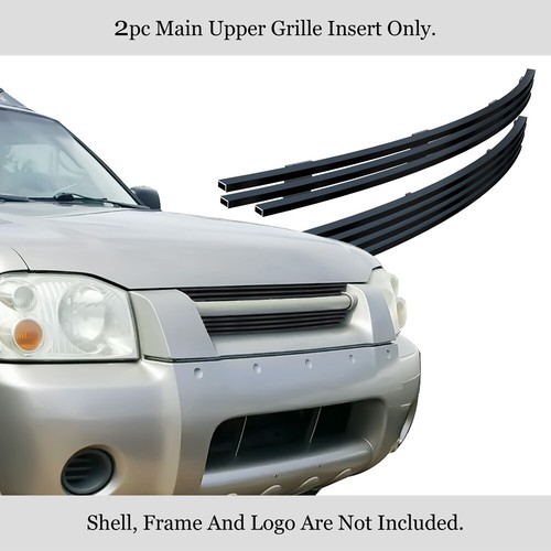 For 2001-2004 Nissan Frontier Main Upper Stainless Black Billet Grille Insert - Picture 2 of 7