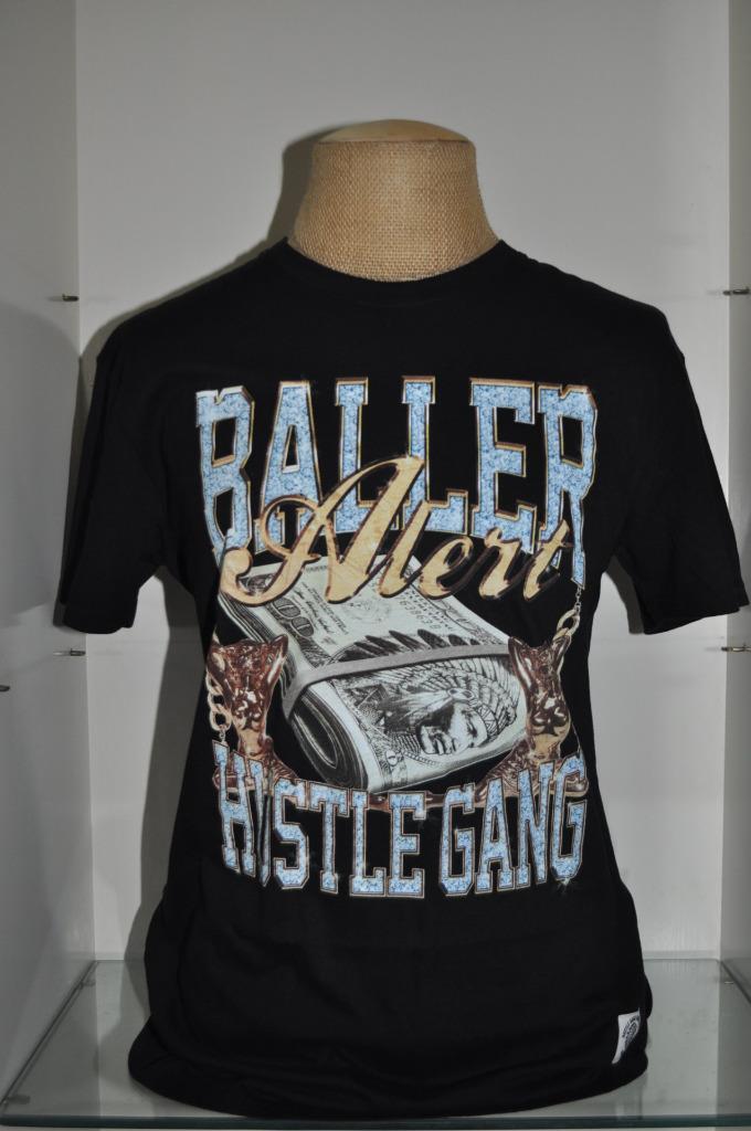 アールタイプ3 Hustle Gang Alert Baller Cash Scoop BTM Mens T-Shirt Black 271