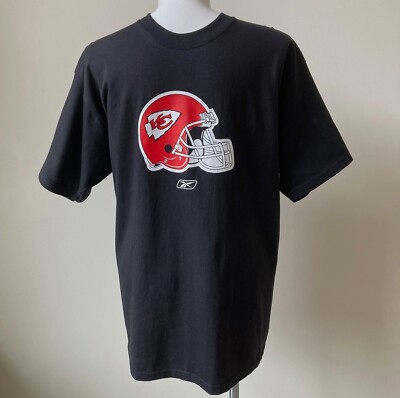 Vtg Reebok NFL Kansas City Chiefs T Shirt Helmet Logo LARGE Football Throwback