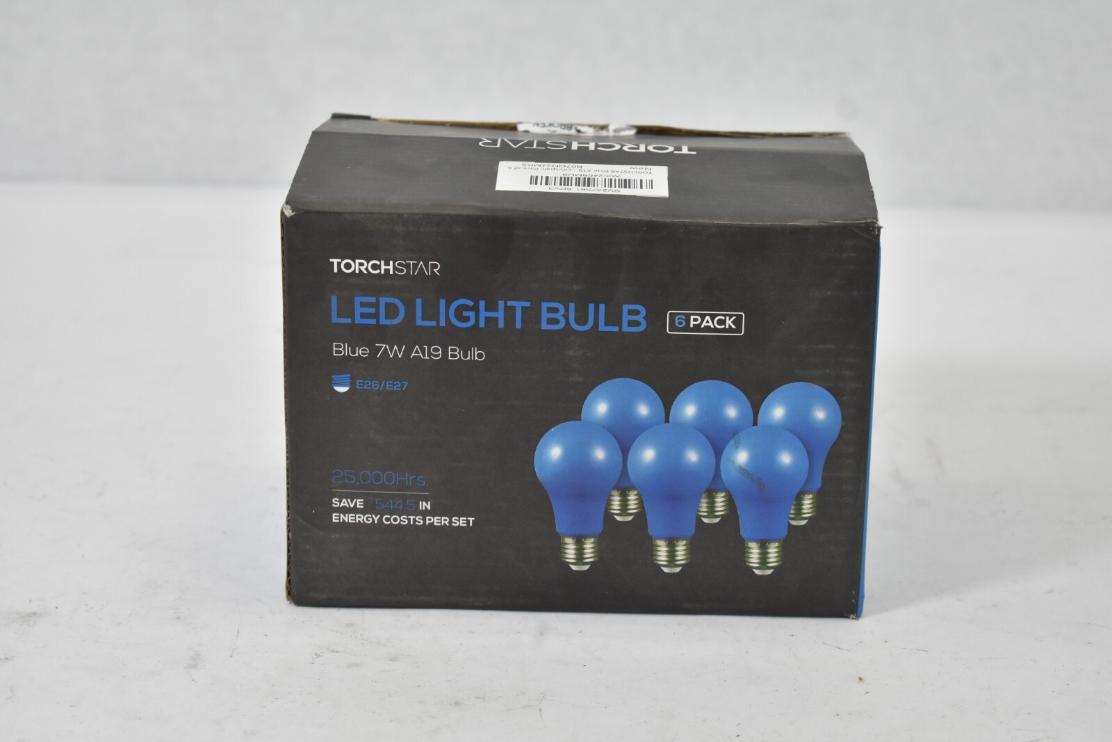 Torchstar LED A19 Blue Light Bulbs E26 Base 6 Pack Party Decor Lamp Fixtures