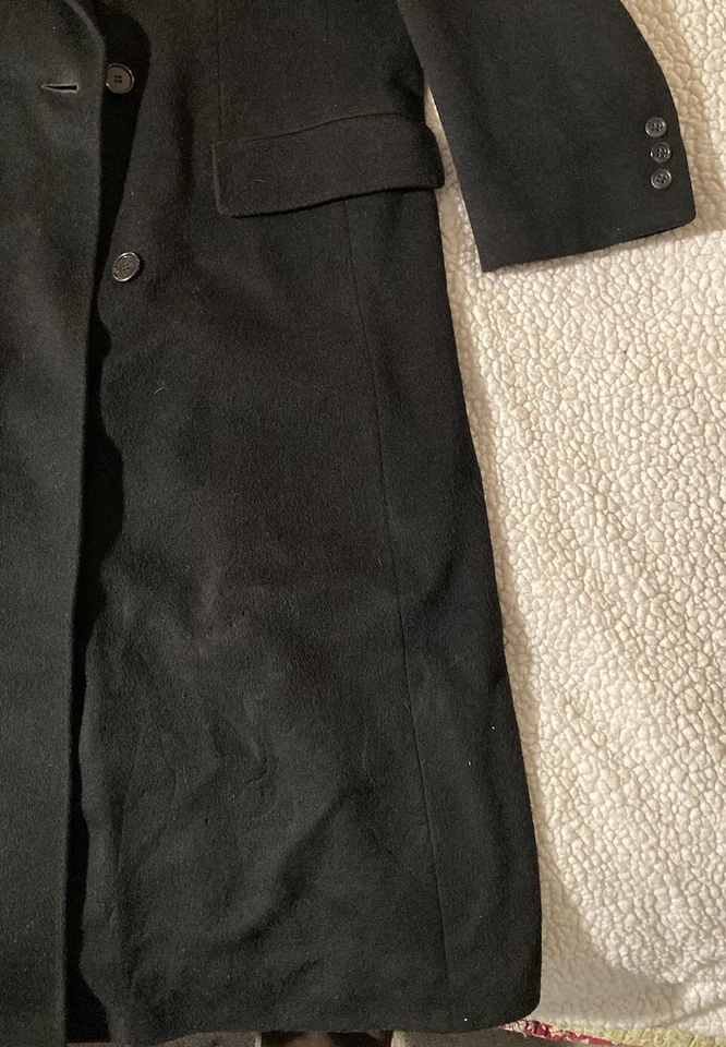 Hermosa gabardina vintage de lana de cachemir y cordero Nordstrom negra Foto 3 de 4