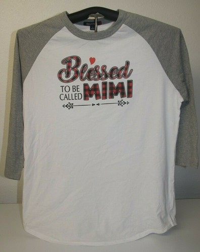 Blessed TO BE CALLED Mimi 3/4 Arm Baseball T-Shirt Large, weiß/grau - Bild 2 von 4