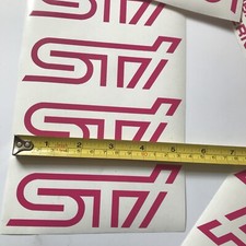 4 X STI Pink MUDFLAP FOG COVER WRX JDM SPORT CAR STICKERS WRC RALLY