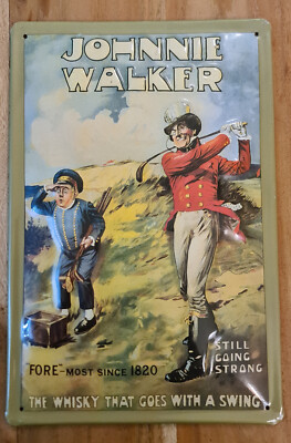 JOHNNY WALKER whiskey metal sign 3D newly made size 29.8 cm * 19.8 cm