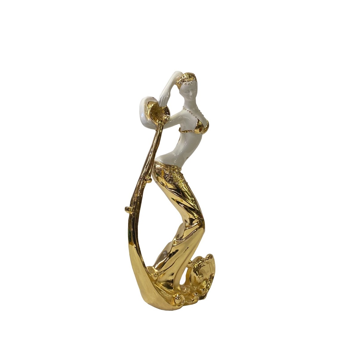 Gold White Water Pot Dancing Lady Fiber Glass Decor Figure ws3266S Gold White Water Pot Dancing Lady Fiber Glass Decor Figure ws3266S