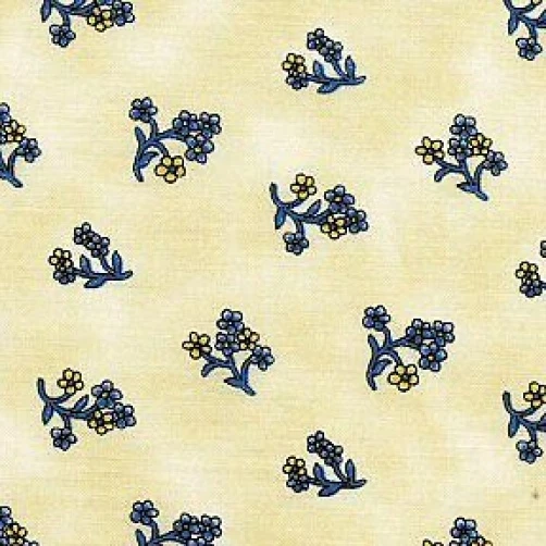 BENARTEX Fat Quarter Baumwoll-Steppstoff mit Blumenmuster auf gelb 50 x 55 cm