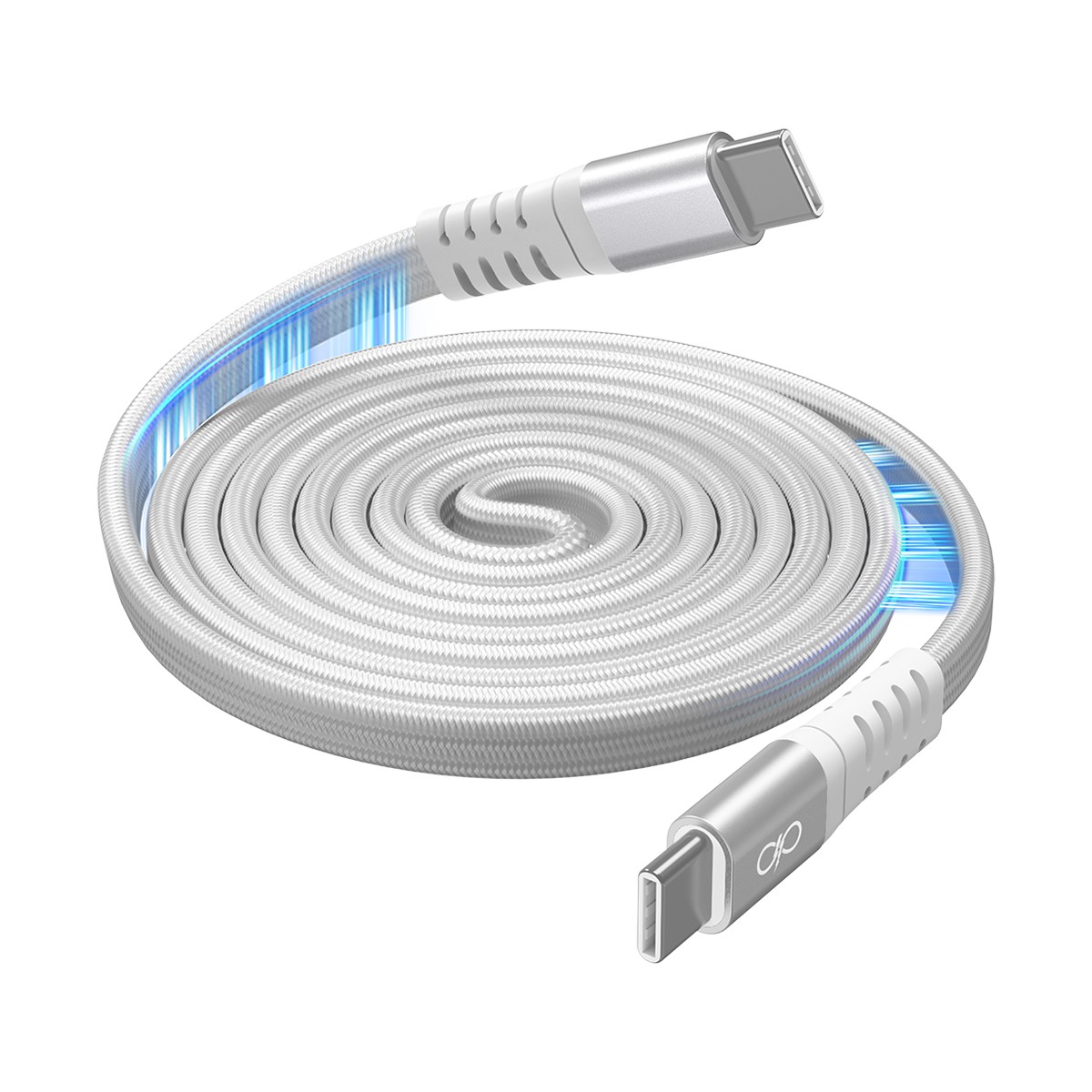 Câble USB-C de charge rapide 60W avec cordon plat renforcé anti-torsion de 1.2m