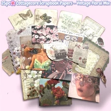 Cottagecore ✿ Boho Ephemera Kit – 25pc Scrapbook & Junk Journal Gift Pack