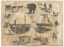 c. 1855 Britton & Rey Letter Sheet 'Past & Present of California,' Gold Rush Era
