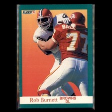 Rob Burnett Rookie #32 1991 Fleer Cleveland Browns Football Card NFL. rookie card picture