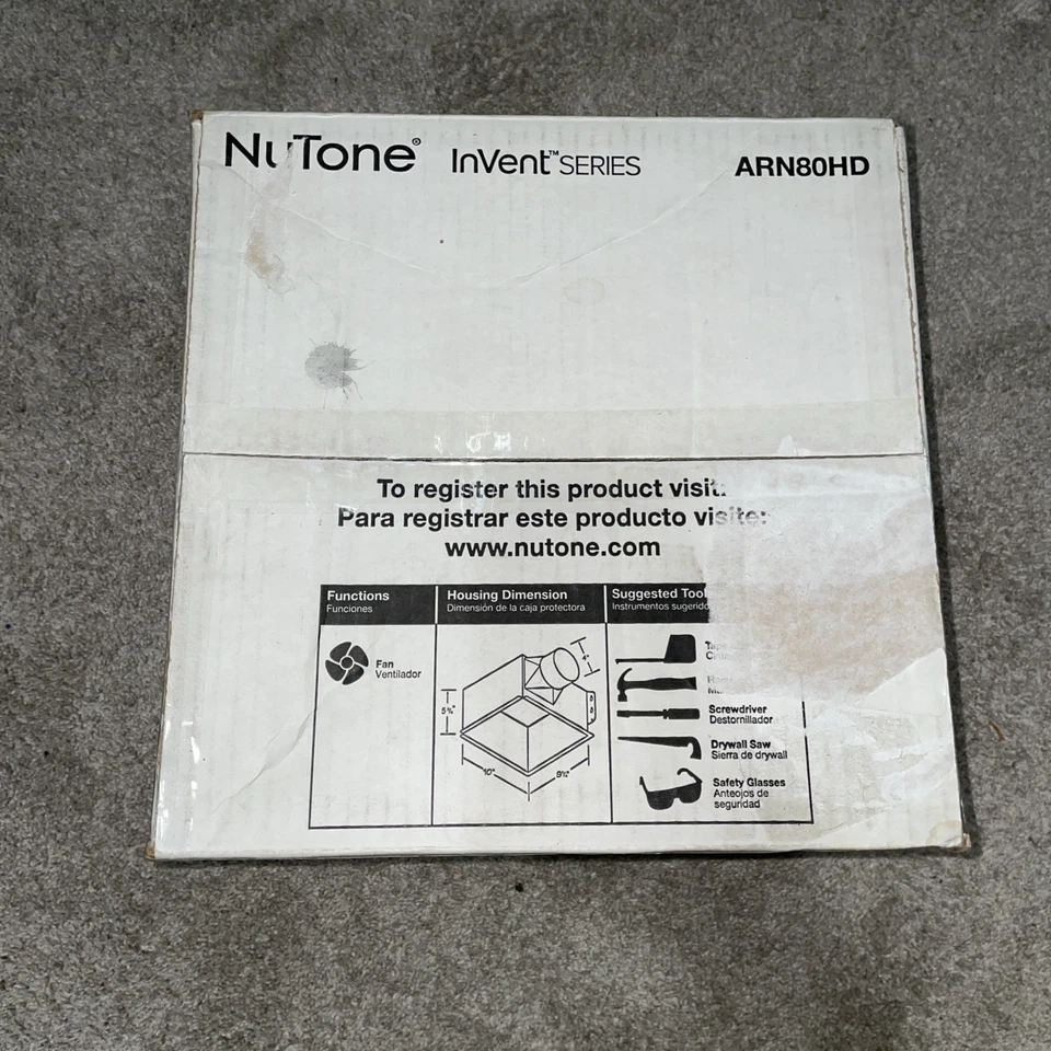 Ventilador de banheiro NuTone InVent Series resistente 80CFM teto instalação lateral - Imagem 2 de 4