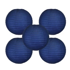 MONBASA 12 Inch Blue Japanese Paper Lantern Lamp Set of 5