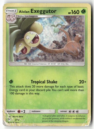Alolan Exeggutor 002/012 Holo Promo McDonald's Promos 2019 Pokemon Damaged