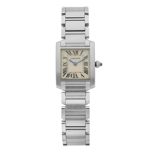 Cartier Tank Francaise Small 20 Beige Dial Steel Quartz Watch ref.2384 W51008Q3
