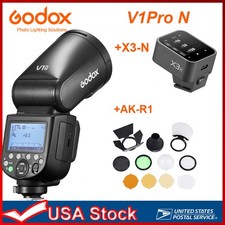 US Godox V1 Pro N,X3,AK-R1 TTL Round Head Camera Flash Light,Trigger for Nikon