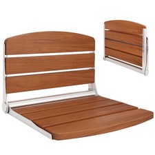 Folding Teak Shower Seat Bench Wall-Mounted Foldable Shower Chair 400lbs