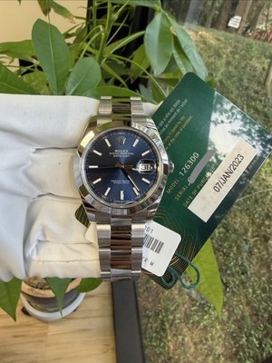 Rolex Datejust 41 Blue Index Dial on Oyster 126300 Complete 2023