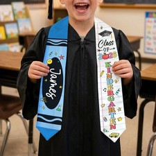 Personalized Pencil Kids Graduation Stole, Custom Name Graduation Sash, Class of