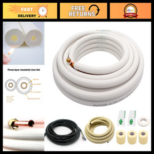 25FT Mini Split Line Set 1/4"  3/8" Copper Pipe with Insulation for AC Units