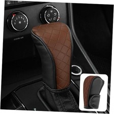 Gear Shifter Cover Stick Shift Knob Cover, Diamond PU Leather Anti Blac  Brown