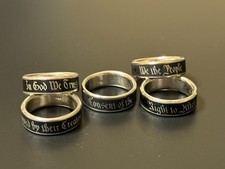 Custom Sterling Silver Band Ring with Embedded Text