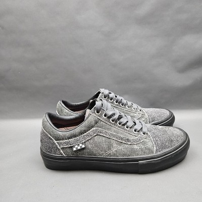 Vans Old Skool Quasi Asphalt Shoes Mens 7.5 Gray Suede Denim Skate Sneakers