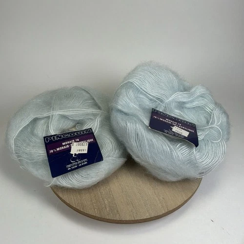 Pingouin Mohair 70 Yarn Color 04 Light Blue Vintage Lot Of 2 - product listing photo