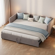 Tagesbett Sofabett Ausziehbares 90/180x200 Polsterbett mit Lattenrost Schlafsofa