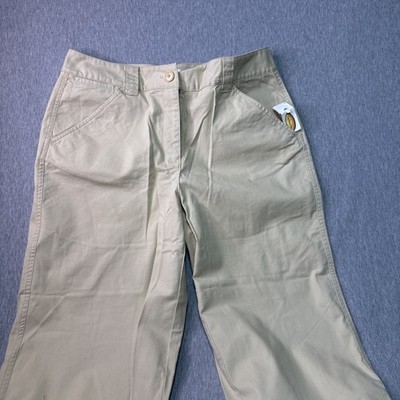 Talbots Stretch Cotton Cropped Capri Pants Beige size 8