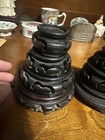 Lots Of 10 Pieces Vintage Chinese Round Wooden Table Display Stands — photo 2