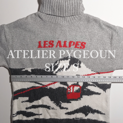 NWT H&M Jacquard-knit Turtleneck Sweater Gray Melange/Les Alpes