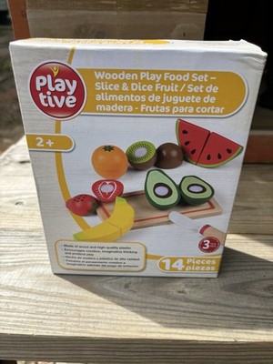 Playtive Wooden Play Food Set Slice & Dice Fruit 14 Pieces Ages 2+