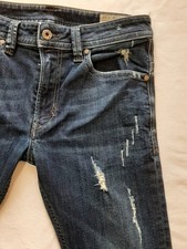 Jeans Uomo Diesel Thavar W28 Slim Skinny Denim Blu Used Destroyed Originale