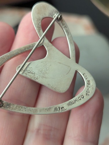 Vtg RIC Erika Hult Corral Taxco Mexico Sterling Modernist Abstract Pin Brooch - Picture 11 of 23